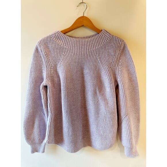 NWOT GAP Lilac Lavender Crewneck Long Sleeve 100% Cotton Knit Sweater Large - Picture 1 of 9